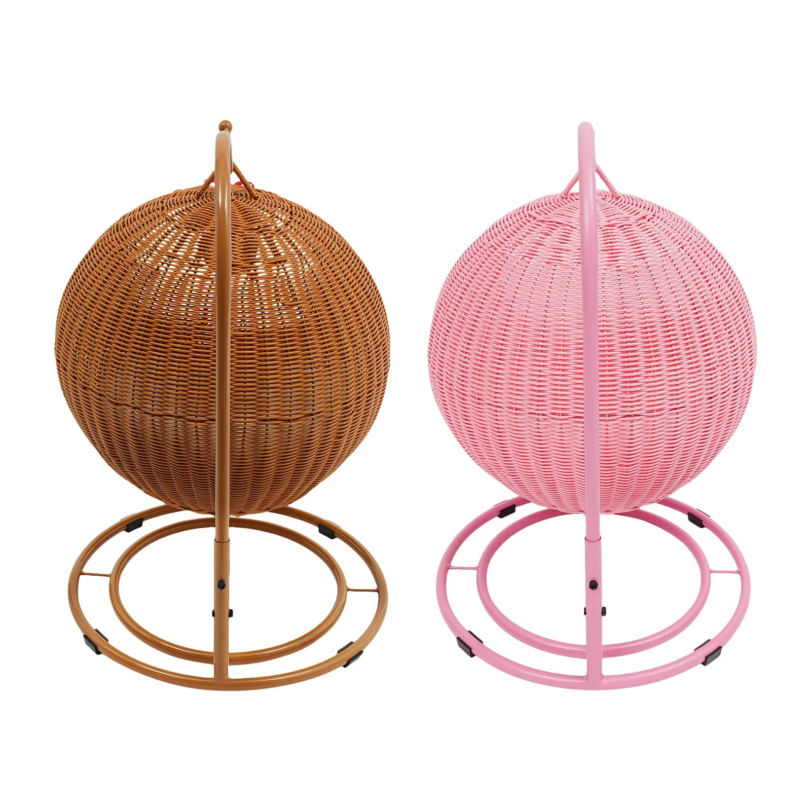 Cat Swing, Cat Chair for Indoor, Cat Basket, Hanging Chair for Cats Within 7.5kg, with Soft Cushion, Hand Weaving Cat Hammock