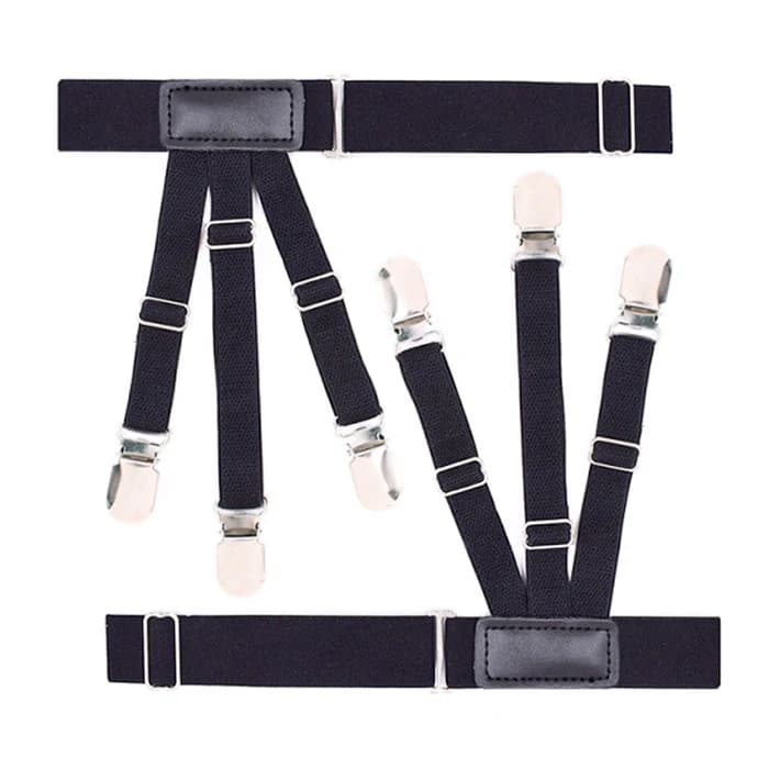 1 Pair  Men Shirt Stays Belt with Non-slip Locking Clips Keep Shirt Tucked Leg Thigh Suspender Garters Belt