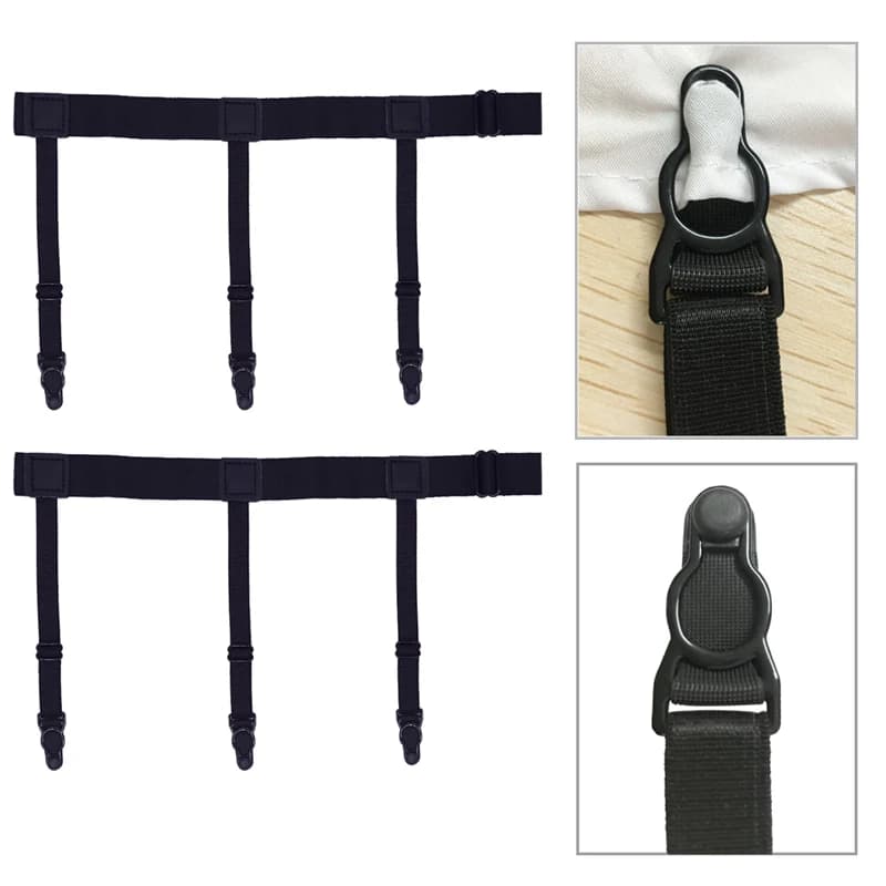1 Pair  Men Shirt Stays Belt with Non-slip Locking Clips Keep Shirt Tucked Leg Thigh Suspender Garters Belt